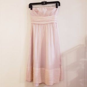 J Crew Dress 12 100% Silk Juliet Chiffon Pink Blush